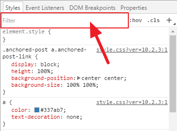 inspect-element-styles-pane-filter google chrome inspect element styles pane filter