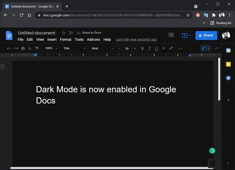 Google Docs Dark Mode