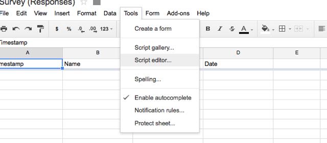 Click 'Script editor.'
