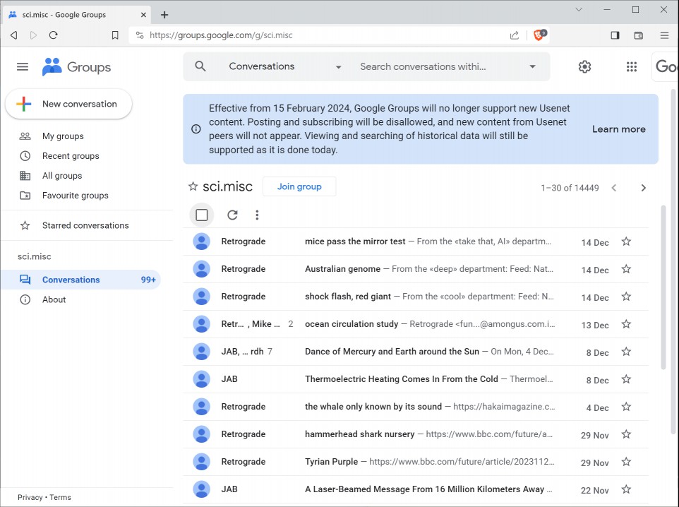 Google Groups Usenet Shutdown