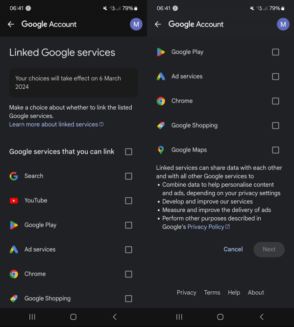 Google Linked Services