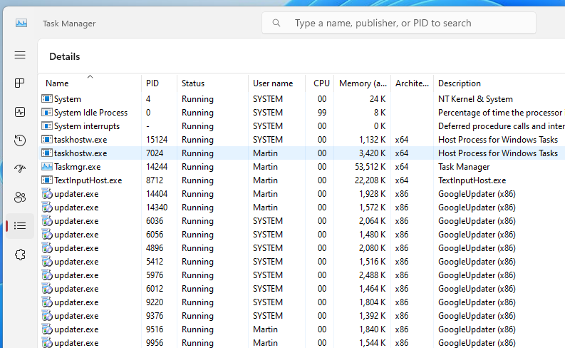 Google Updater Processes