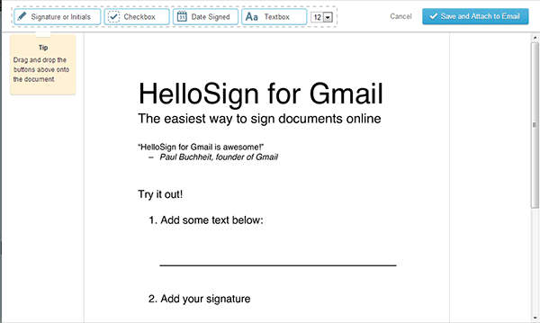 hellosign-interface