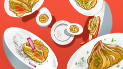 An illustration of deviled eggs