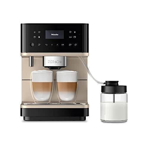 Miele CM 6360 MilkPerfection Automatic Coffee Machine - OneTouch for Two, AromaticSystem, 8 individual profiles, DoubleShot, WiFi-compatible, LED lighting, in Obsidian Black CleanSteel Metallic