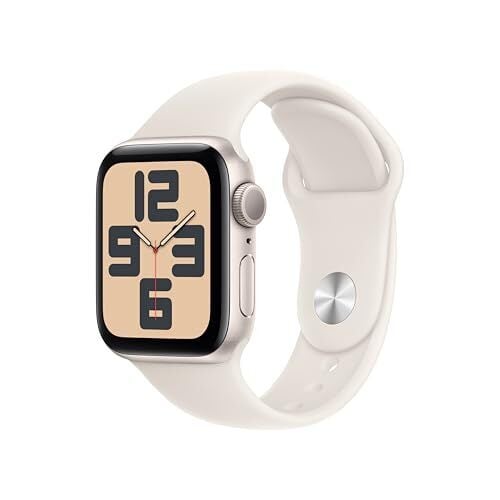 Apple Watch SE 2nd Gen GPS 40mm Smartwatch (Starlight Aluminum Case, Sports Band)
