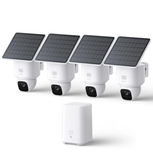 eufy SoloCam E430 2K Solar 4-Cam Home Security Kit + Homebase