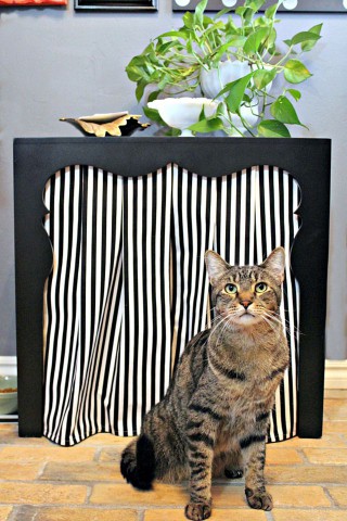 fabric hiding litter box