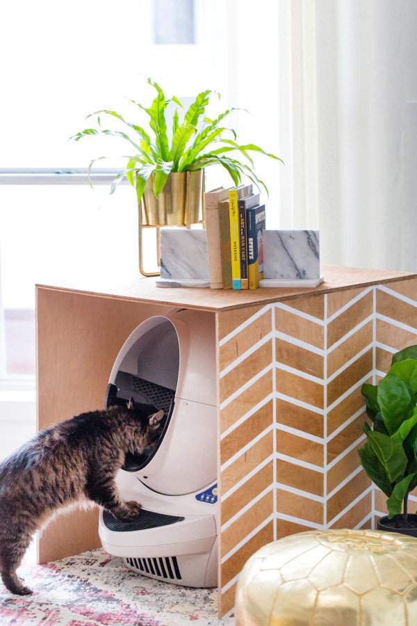 patterned litter box cover