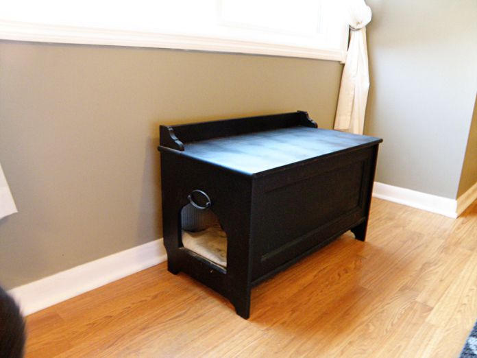 hide a litter box in furniture