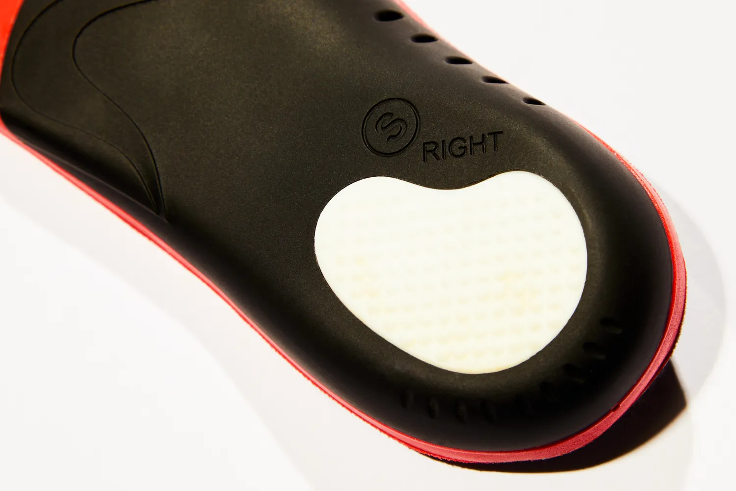 Closeup of the bottom of an EasyFeet Plantar Fasciitis Arch Support Insoles