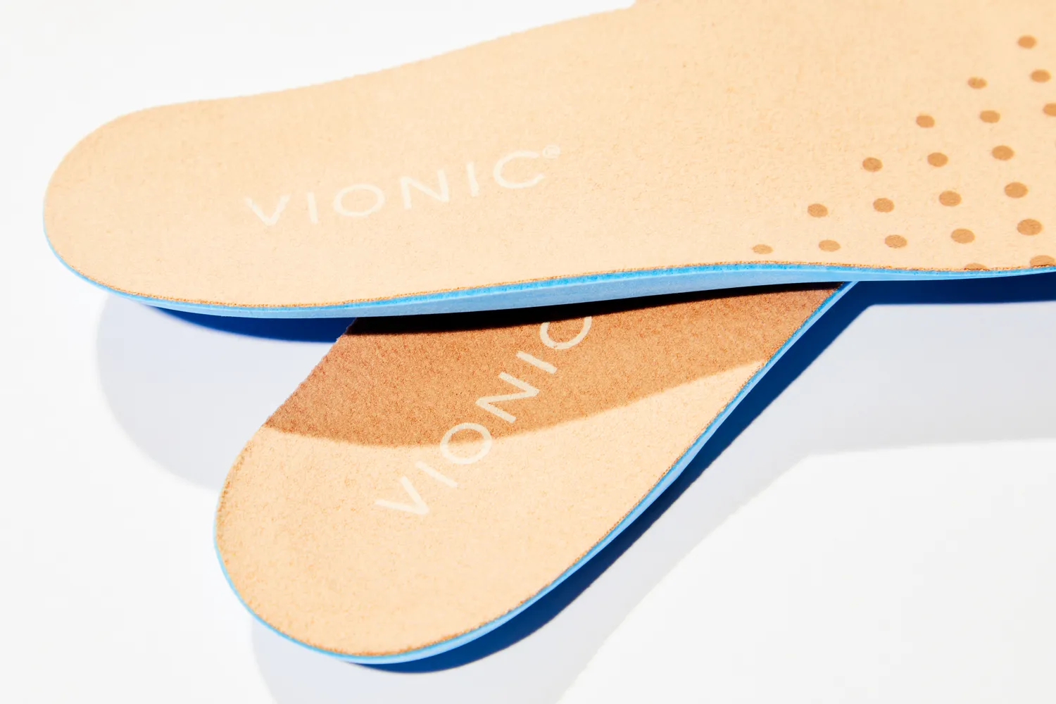 Vionic Slimfit Orthotic Insoles displayed on a white surface