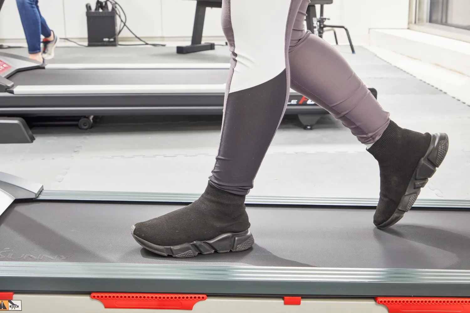 Person walking on a treadmill