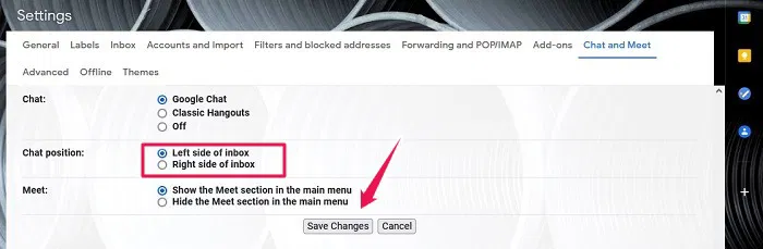 How To Activate Google Chat Gmail Desktop Save Changes