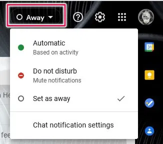 How To Activate Google Chat Gmail Desktop Set Chat Status