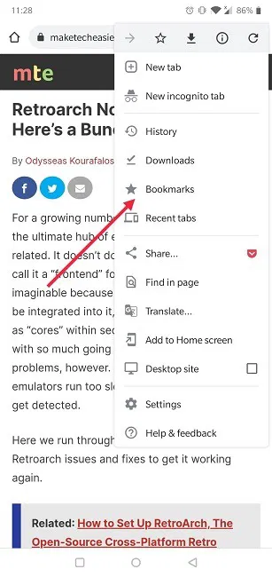 How To Add Read Later List Chrome Mobile Bookmarks Option