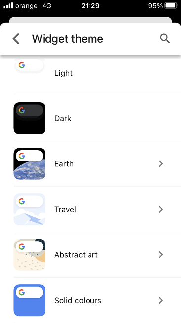 How To Change Google Background Ios Browse Widget Themes