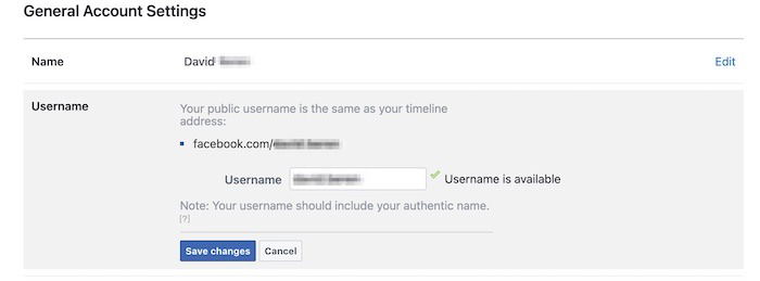 How To Change Usernames Facebook