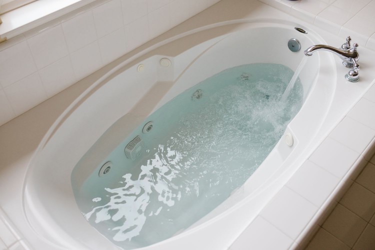 Jetted tub refilled with water