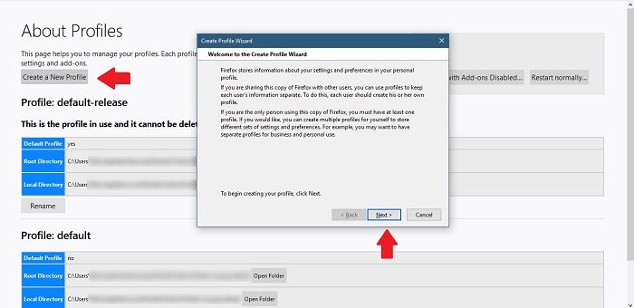 How To Create New User Profiles Firefox Chrome Create Profile Wizard