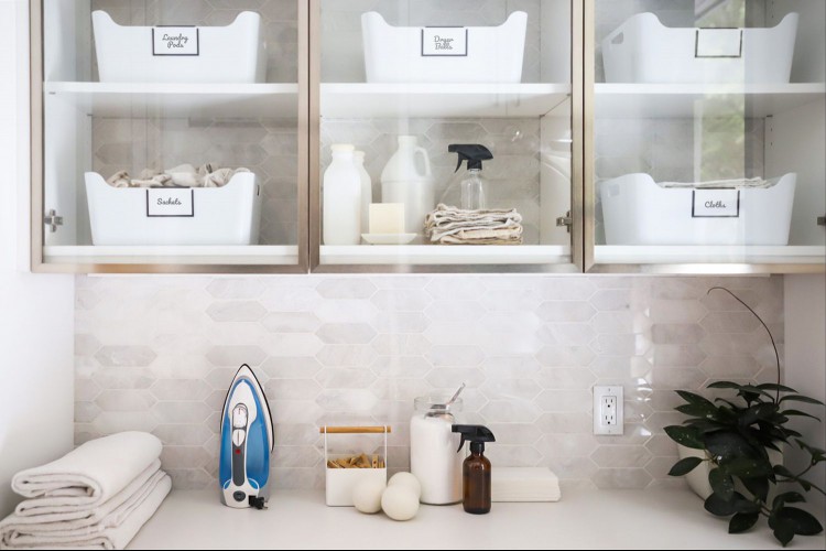 Laundry room shelving