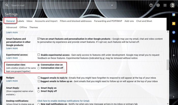 How To Disable Gmail Conversation Disable Feature Settings