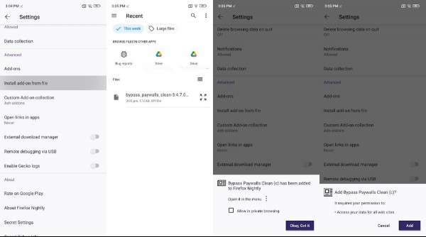 how to install firefox add-ons from files