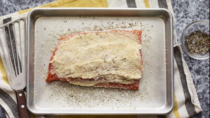 Parmesan Crusted & Baked Salmon