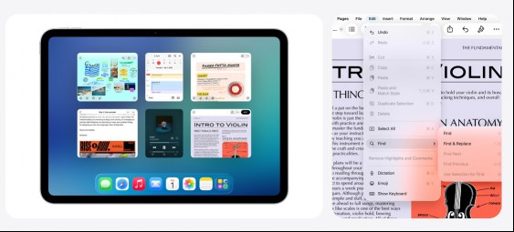 iPadOS 26 menu bar