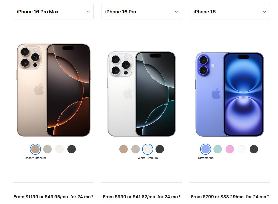 iPhone 16 price