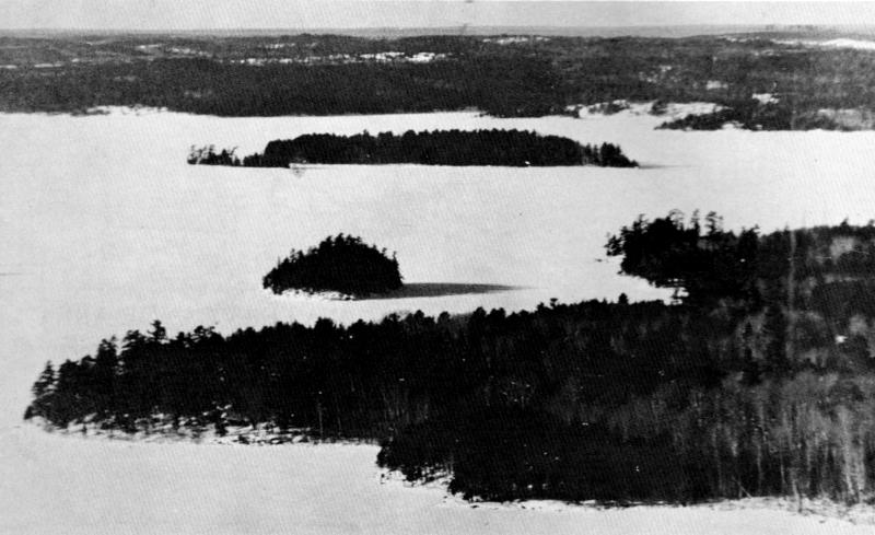 Figure 3.—Ridges, islands, swamps, and bays are part of the variable topography in the Superior National Forest. (Photo courtesy of L. D. Mech.) Figure 3.—Ridges, islands, swamps, and bays are part of the variable topography in the Superior National Forest. (Photo courtesy of L. D. Mech.)