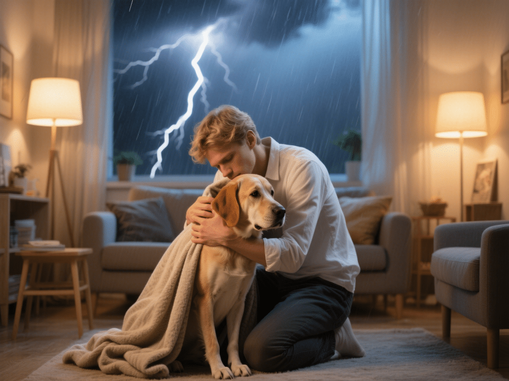 How to Calm an Anxious Pet During Fireworks or Storms