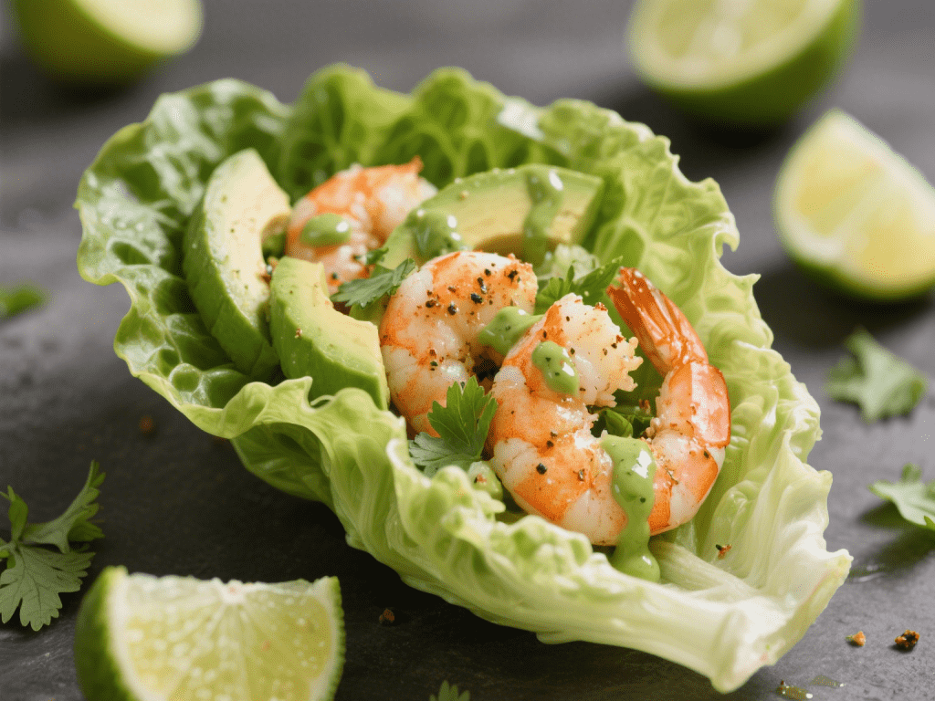 Zesty Shrimp and Avocado Lettuce Wraps with Cilantro-Lime Drizzle