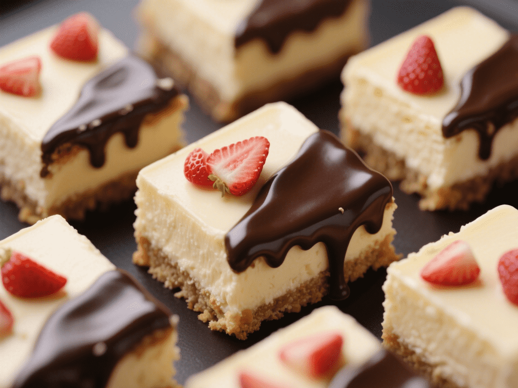 Chocolate-Dipped Strawberry Cheesecake Bites