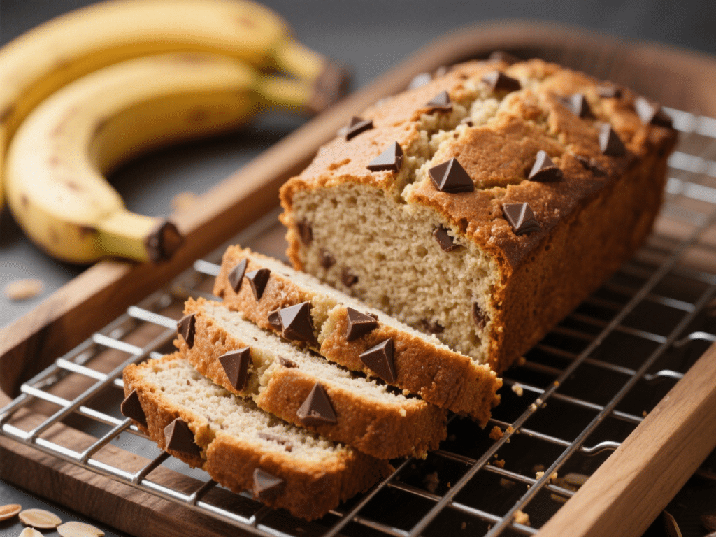 Almond Flour Banana Bread with Dark Chocolate Chunks