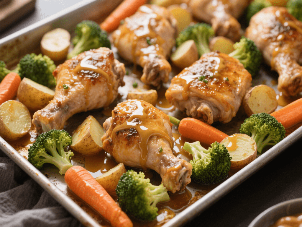 One-Pan Honey Mustard Chicken & Roasted Vegetables