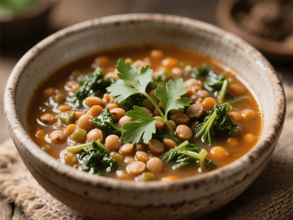 Hearty Lentil and Kale Soup with Smoky Paprika