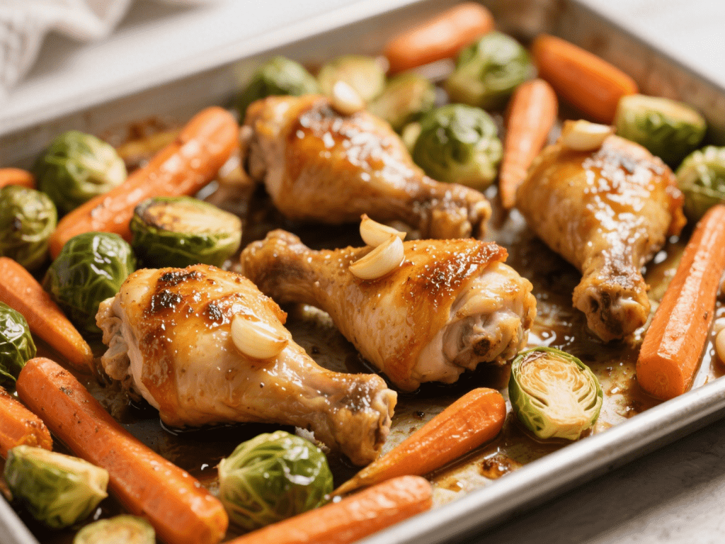 One-Pan Honey Garlic Chicken with Roasted Vegetables