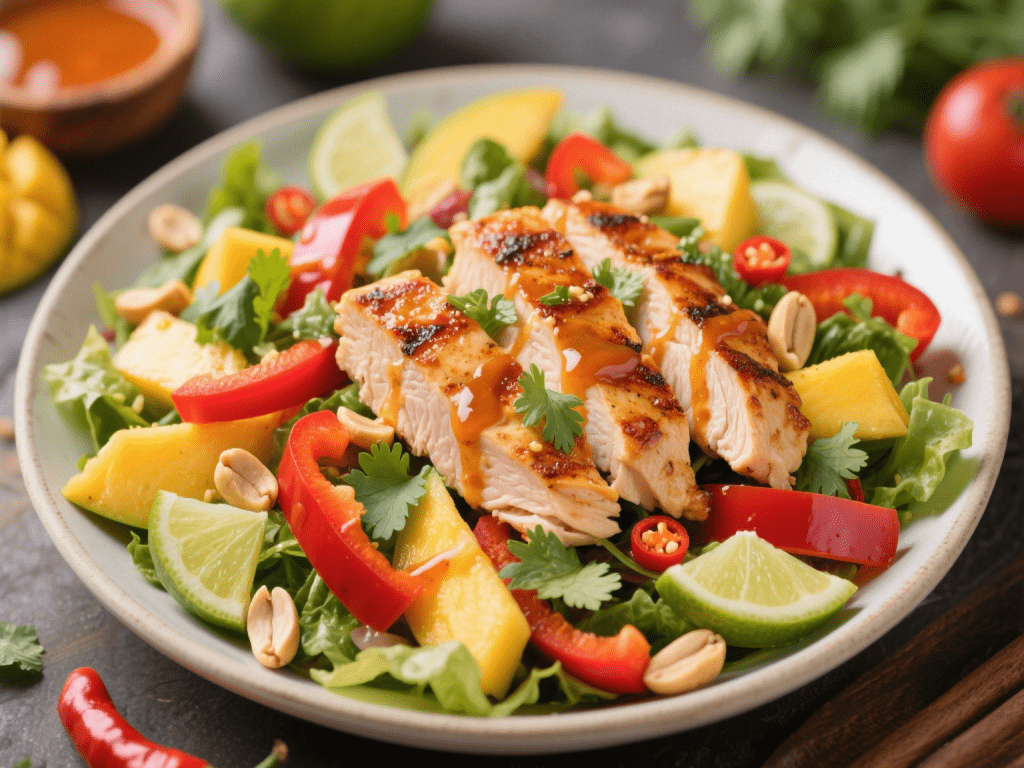 Thai Mango Chicken Salad with Chili Lime Dressing