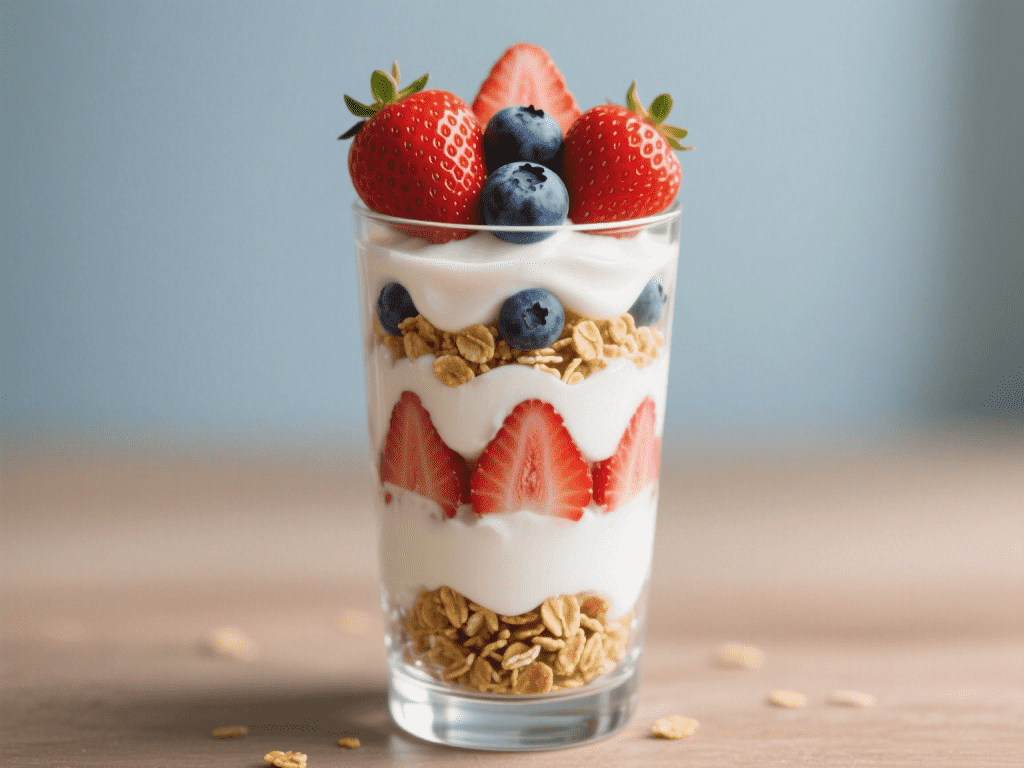 Greek Yogurt Berry Parfait with Homemade Granola