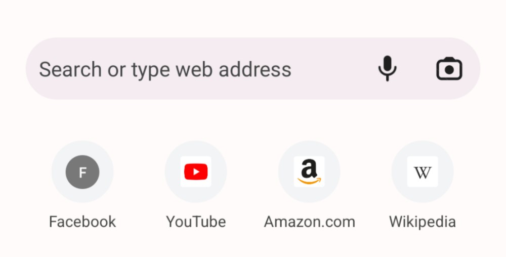 Chrome Canary search with a purple wallpaper. 