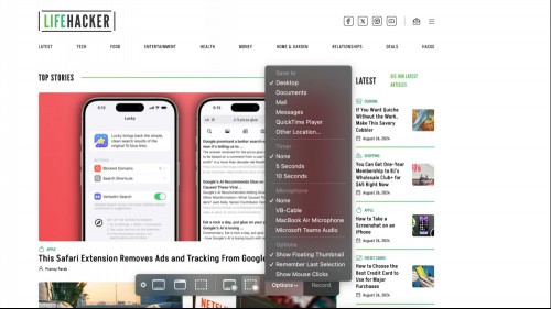 screenshot save options