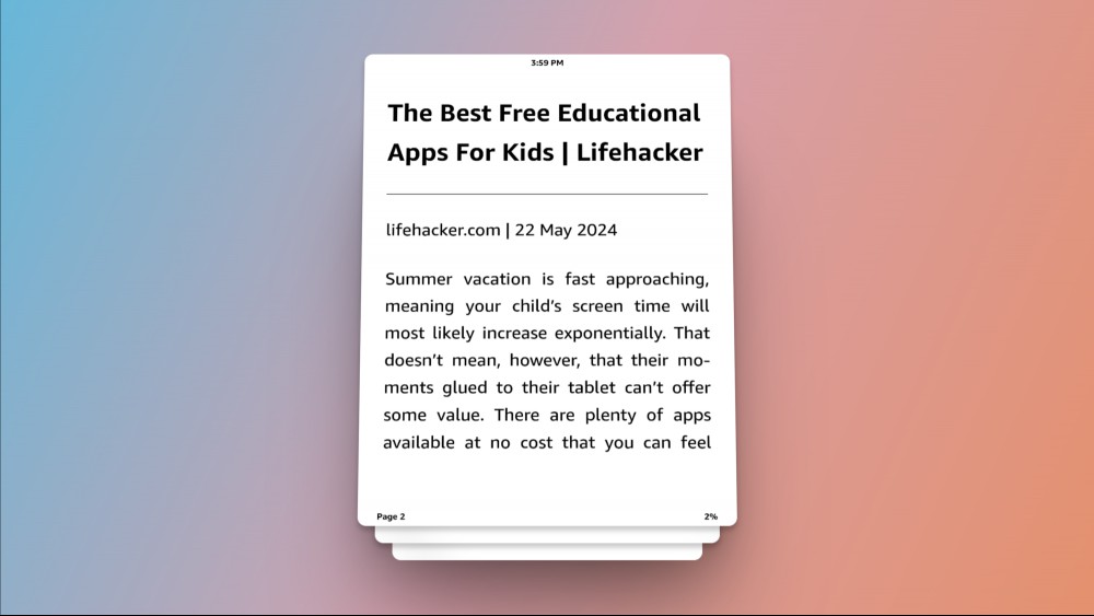Sending an article to Kindle using Chrome extension.