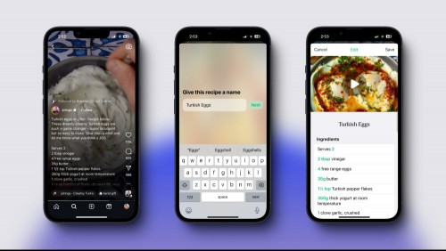 Showing the process of adding an Instagram Reels recipe to the Pestle app.