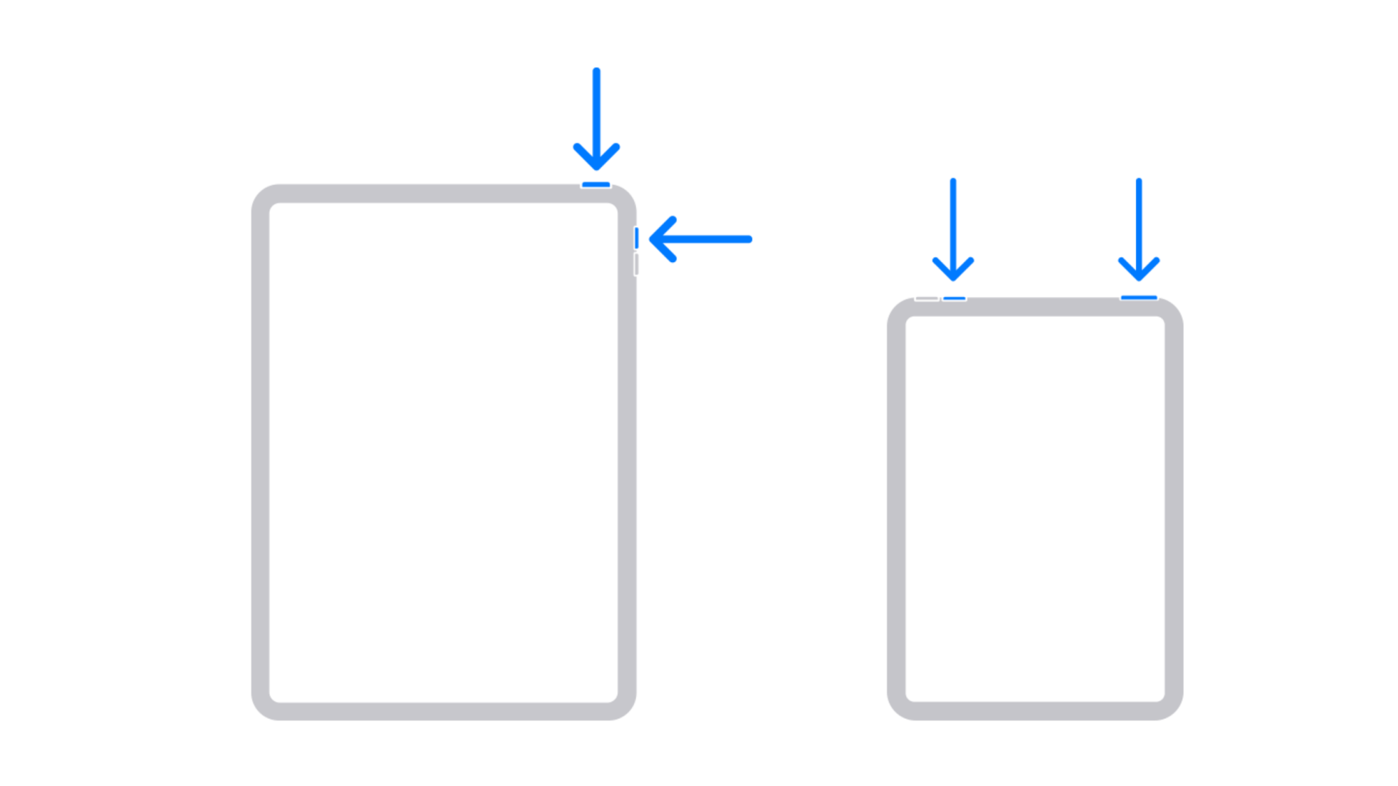 Taking a screenshot on an iPad with hardware buttons.