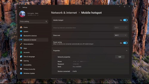 Windows 11 hotspot