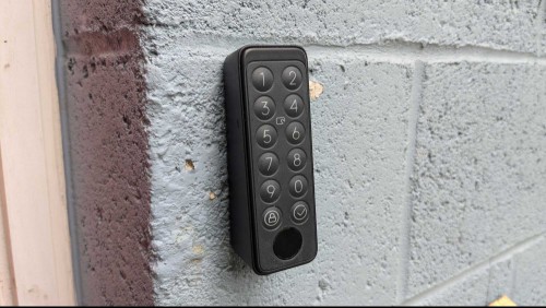 The keypad is the only part that stays outside.