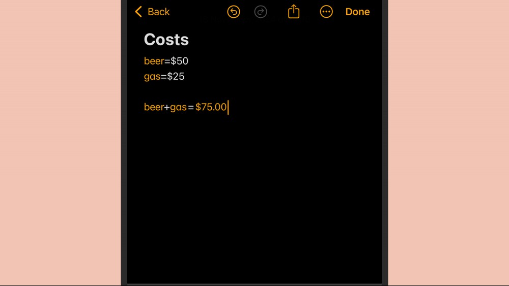 Math Notes on the iPhone