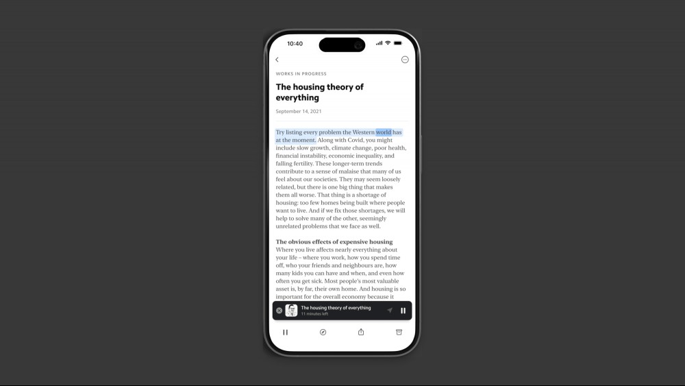Matter's iPhone app.