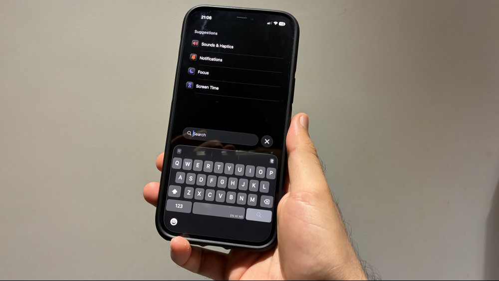 Search in Settings in iOS 26.